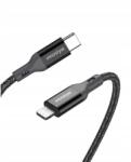 Innostyle Powerflex Usb-C Lightning Mfi Gyors Töltőkábel Iphone Kevlár 2M Fekete (ICL150ALBLK)