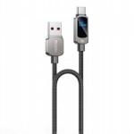 Yesido Cablu Date si Incarcare USB-A - USB-C Yesido CA128C Display, 66W, 1.2m, Negru - evomag