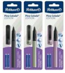 Pelikan rollertoll, Pina Colada Edition, ergonomikus markolat, kétkezes, 3 kék utántöltővel, 3 különböző metál színben lila/olíva/antracit (824422)