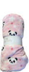 Soffi Baby Baby takaró plüss dupla rózsa fehér pandapofi 75x100cm