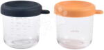 Beaba Set recipiente pentru alimente Night Blue Honey Beaba 250 ml, 2 bucăți, din sticlă de calitate (BE914010)