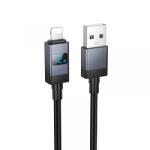 hoco. Cablu Date si Incarcare USB-A - Lightning HOCO X118 Display, 12W, 1m, Negru