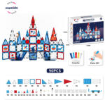 Mamido Set de construcție magnetică spațială 90 de piese set DIY Artă pentru ferestre MT1478 Jucarii de constructii magnetice