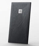  Niwell Nadin fekete szögletes palakő textúrás műmárvány zuhanytálca - 120x80x2, 5 cm (NW-ZT-T128FB-G)