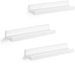 SONGMICS Fali Polc Szett Magasfényű Fehér MDF 3 db-os Lebegő Képtartó