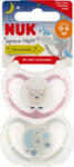 Nuk Space Night szilikon altatócumi, 0-6 hónapos korig, lány - 2 db