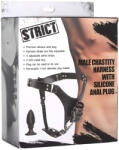Strict - férfi erényöv anál pluggal (fekete) - szexshop