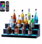 Vevor Megvilágított alkoholtartó polc, 76cm, 3 szintes, RGB LED, RF vezérlés (5907021448796)