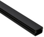  Fekete kábelcsatorna, 15x10 mm, műanyag, pattintható fedéllel - 2 m (K.1510C)
