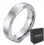 STEELOVA Wolfram Gyűrű, Size 22, matt, antiallergén, 5mm széles (OW093)