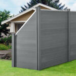 Wohnen WPC kerítéspanel ferde elemmel 183x451 cm szürke ferde elemes modern WPC kerítés