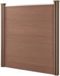 Wohnen WPC barna kerítéspanel 183x187 cm időjárásálló WPC kerítéselem