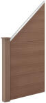 Wohnen WPC barna kerítéspanel ferde elem 96x(102-180) cm WPC kerítéselem