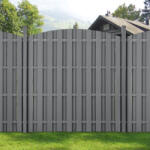 Wohnen WPC félköríves kerítéspanel (165-185)x932 cm szürke WPC kerítésrendszer