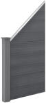 Wohnen WPC szürke kerítéspanel ferde elem 96x(102-180) cm WPC kerítéselem