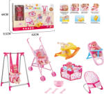 Mamido 7 az 1-ben babakészlet baba, hinta, babakocsi és járóka (MT1228) - mamido