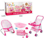 Mamido Babydoll készlet 13 az 1-ben - babakocsi, kád, etetőszék, hordozó és babagondozási kiegészítők (MT1229)