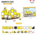 Mamido Mágneses építőkocka közlekedési város 47 darab, daru, kotró, rakodó MT1476 (MT1476)