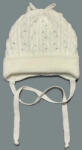  Minimanó kötött lány sapka (34-36) Strasszos fehér