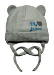  Minimanó kötött sapka pamuttal bélelve (36-38) MY BEAR FRIEND szürke