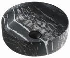  Mosdó, AD 7053, kerek pultra ültethető, fekete márvány, 36*36*12 cm I. o