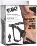  Strict - férfi erényöv anál pluggal (fekete) - erotikasziget