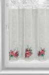 Takoy Perdea vitraliu 150x90 cm albă cu imprimeu trandafiri de Crăciun