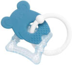 Nattou Szilikon Rágóka Hűthető Résszel Kék Egér - BPA-mentes Hűsítő Babarágóka Fogzáshoz