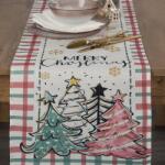 Takoy Traversă de masă de Crăciun 33x183 cm brazi de Crăciun Fata de masa