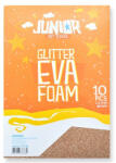 JUNIOR Kreatív Junior csillámos dekor gumilap A/4, óarany, 10 db/csomag (134192)