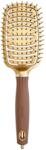 Olivia Garden Expert Care Flex Gold & Brown nylon sörtés hajkefe - hajvarazs