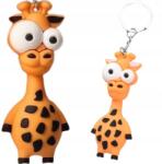  Gumi Kulcstartó, többszínű Zsiráf, 70mm magas (EKC7P)