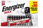 Energizer Elem, AAA mikro, 20 db, ENERGIZER "Max" (20 db) (EEAAA20MA)