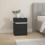 VASAGLE LED Világításos Éjjeliszekrény Fekete Faerezetes (EUZ-LET630T56) - platinashop