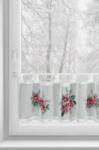 Takoy Vitrázs függöny 150x30 cm fehér karácsonyirózsa-mintával
