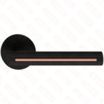 METAL-BUD ELEGANZA/ELEGANT ajtókilincs kerek talpú R - 6mm-es talpú FIT fekete díszbetét réz színű PZ (50-MB-VELEOFIRCZ-52)