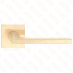 METAL-BUD ELSA/VENA ajtókilincs szögletes K rozettás - FIT rozettás 6mm szálcsiszolt sárgaréz Csak kilincs fe (15-MB-VELSKFIMS-50-K)