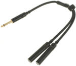 Thunder Germany CC005 jelkábel, Y-Kábel, splitter (1x 6, 3 Jack papa - 2x 6, 3 Jack mama) - (0, 2 m) - thundergermany