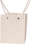 Valex Decor 10db. dombornyomott virág-ajándék táska 11.5(h) x 11.5(sz) x 13(m) cm - Fehér (TM1-01)