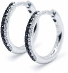 White & Black Fekete és fehér gyémánt karika fülbevaló - 0, 26 karát (AU14136)