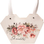 Valex Decor 10db. "Sok szeretettel! " feliratos virág táska 23.5(h) x 12.5(sz) x 35(m) cm (FBQ-02)