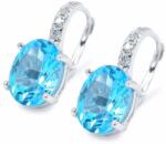 White & Black Amanda ovális topáz köves fülbevaló (AU14137)