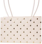 Valex Decor 10db. dombornyomott virág-ajándék táska 22(h) x 10.5(sz) x 13.5(m) cm - Fehér/Arany (TM2-01)