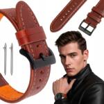 Polax Óraszíj, Size L, 22mm, barna, valódi bőr, Crazy Horse, fém csat (TgAkCz+B202XLPpyBr)