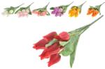  Művirág, Műanyag 370Mm Tulipán 7Db, Vegyes Színek