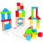 Hape Set cuburi de lemn de construit, 50 de piese, 12 luni+ (106995)