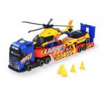Dickie Toys Camion Volvo cu transportor, SUV și elicopter (13D56D)