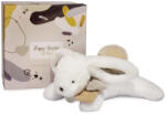 Doudou Jucarie de plus, Iepuraș cu pompon, HAPPY WILD- 25 cm galben muștar (131459)