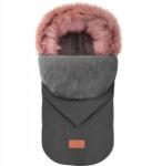 Bocioland Téli hálózsák babakocsihoz gondola babakocsi szánkó szőrmével - Rózsaszín (tos6587a)