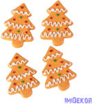  Mézeskalács dísz szett, polirezin, 4 x 3cm, kreatív felhasználásra - fenyőfa